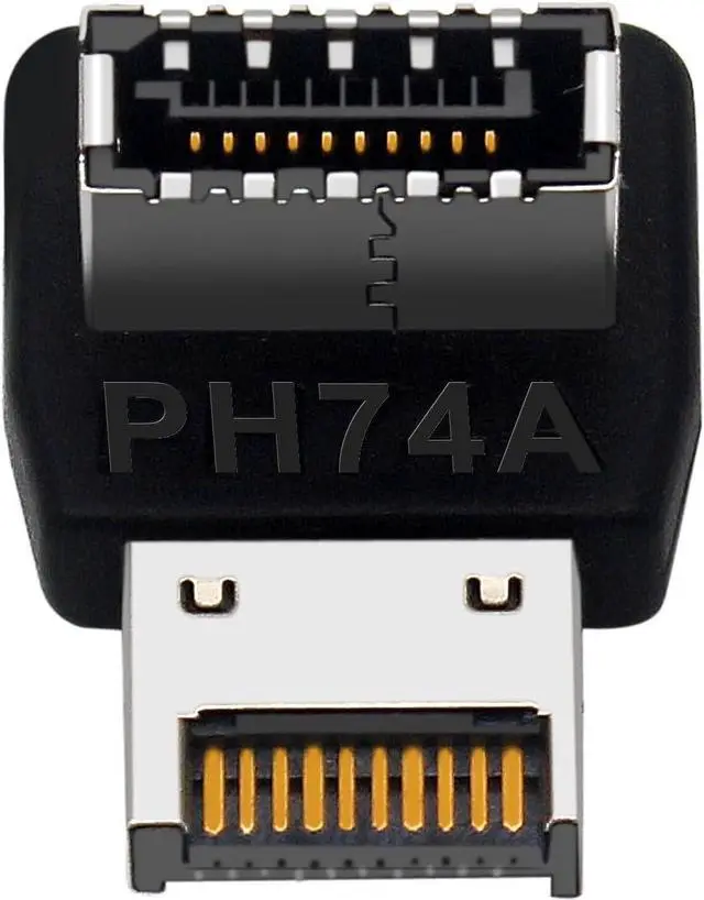 Alt view image 2 of 6 - USB 3.2 Type-E 90 Degree Front Panel Socket, Vertical USB C Header Adapter Converter for Computer Motherboard (PH74A)