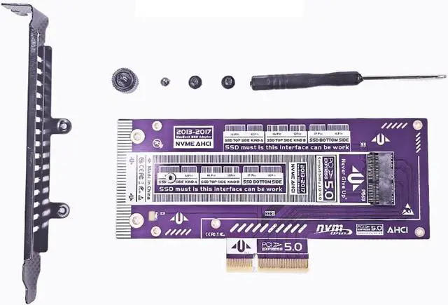 Alt view image 2 of 5 - PCIe 5.0 SSD Adapter Card 20Gbps High Speed Converter Compatible with Apple MacBook Air Pro 2013-2017 NVMe NGFF SSD 12+16 Pin to Desktop M Key Expansion (P569)