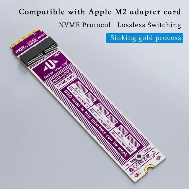 Alt view image 2 of 3 - PCIe 5.0 SSD Adapter Card 20Gbps High Speed Converter Compatible with Apple MacBook Air Pro 2013-2017 NVMe NGFF SSD 12+16 Pin to Desktop M Key Expansion (P571)