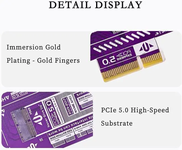 Alt view image 5 of 5 - PCIe 5.0 SSD Adapter Card 20Gbps High Speed Converter Compatible with Apple MacBook Air Pro 2013-2017 NVMe NGFF SSD 12+16 Pin to Desktop M Key Expansion (P569)