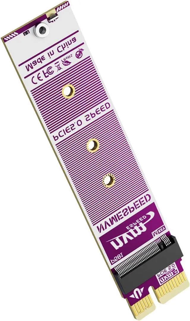 Alt view image 3 of 4 - PCIe 5.0 X1 to M.2 NVMe Adapter Card Support 2230 2242 2280 SSD Compatible with M Key B+M Key SSDs