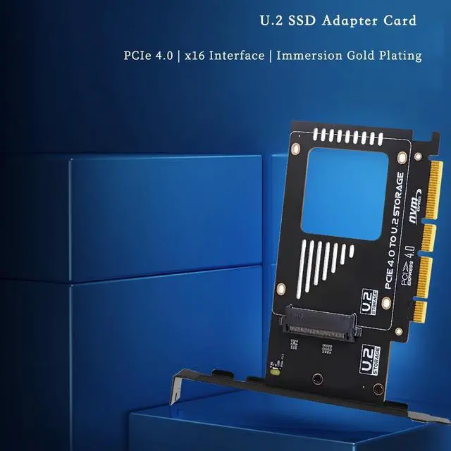 Alt view image 2 of 5 - PCIe X4 x16 to U.2 NVMe Adapter Card 32Gbps/64Gbps High Speed Expansion Support U.2 SSD Compatible with PCIe X4 X8 X16 Slots (PCIE 4.0 X16 Card)