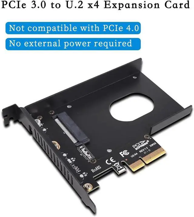 Alt view image 2 of 7 - PCIe X4 x16 to U.2 NVMe Adapter Card 32Gbps/64Gbps High Speed Expansion Support U.2 SSD Compatible with PCIe X4 X8 X16 Slots (PCIE 3.0 X4 Card+Enclosure)