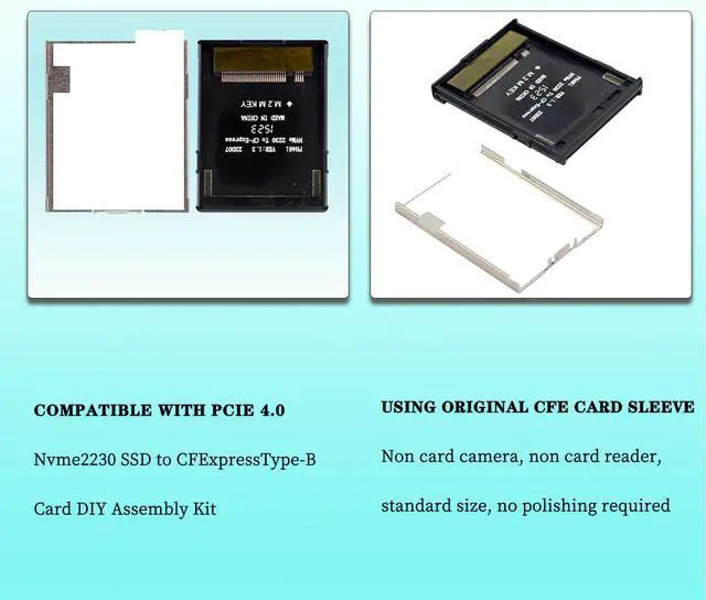 Alt view image 2 of 6 - PH461 NGFF M2 Mkey Nvme 2230 SSD to CFExpress Type-B Card Adapter DIY Assembly Kit