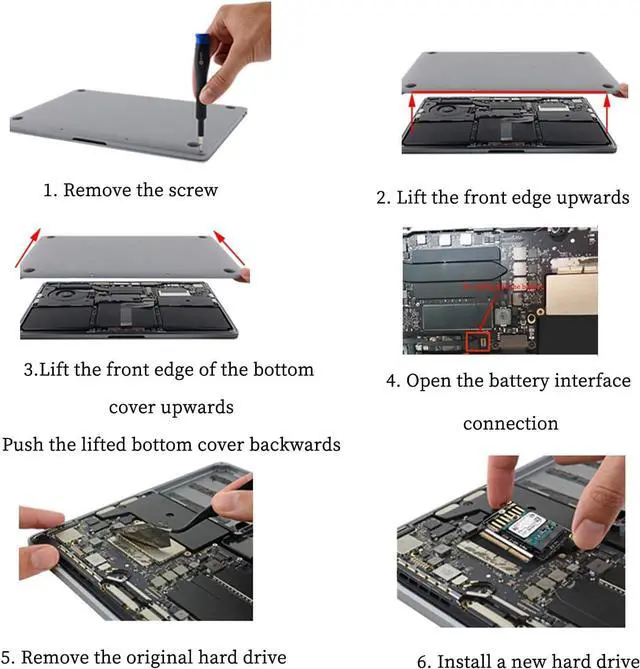 Alt view image 5 of 7 - PH415 A1708 SSD to NGFF M.2 M-Key NVMe Adapter Card Support 2230 2242 SSD Compatible with MacBook Pro 2016 2017