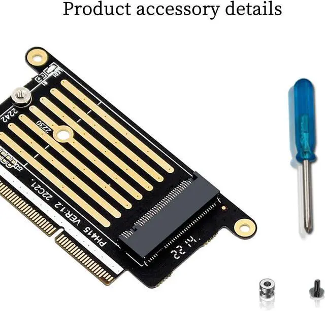 Alt view image 7 of 7 - PH415 A1708 SSD to NGFF M.2 M-Key NVMe Adapter Card Support 2230 2242 SSD Compatible with MacBook Pro 2016 2017