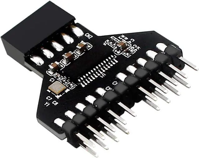 Main image of PH78 Motherboard USB2.0 9PIN 1 to 2 Expansion Adapter for Water-Cooled RGB Light Fan Speed Measurement