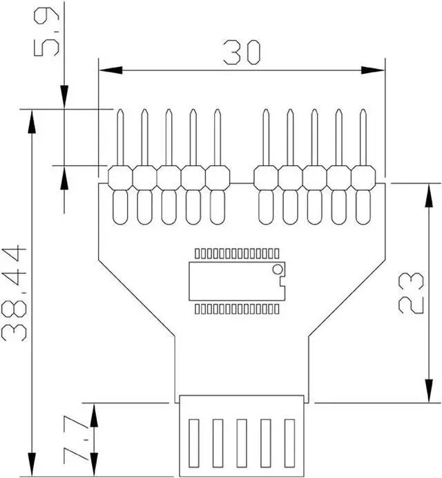 Alt view image 3 of 7 - PH78 Motherboard USB2.0 9PIN 1 to 2 Expansion Adapter for Water-Cooled RGB Light Fan Speed Measurement