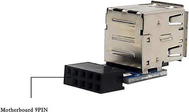 Alt view image 3 of 5 - PH29 USB2.0 9Pin to Dual A Port Adapter Built-in USB Support for Desktop Motherboard (PH29A Single Interface)