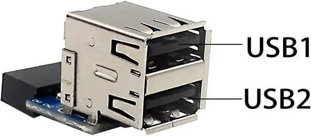 Alt view image 4 of 5 - PH29 USB2.0 9Pin to Dual A Port Adapter Built-in USB Support for Desktop Motherboard (PH29A Single Interface)