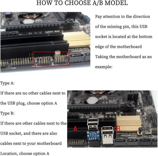 Alt view image 2 of 5 - PH29 USB2.0 9Pin to Dual A Port Adapter Built-in USB Support for Desktop Motherboard (PH29A Single Interface)