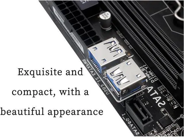 Alt view image 6 of 7 - Motherboard USB 3.0 19/20Pin to 2* USB A Connector Male to Female Adapter Header Support Chassis Front (PH22)
