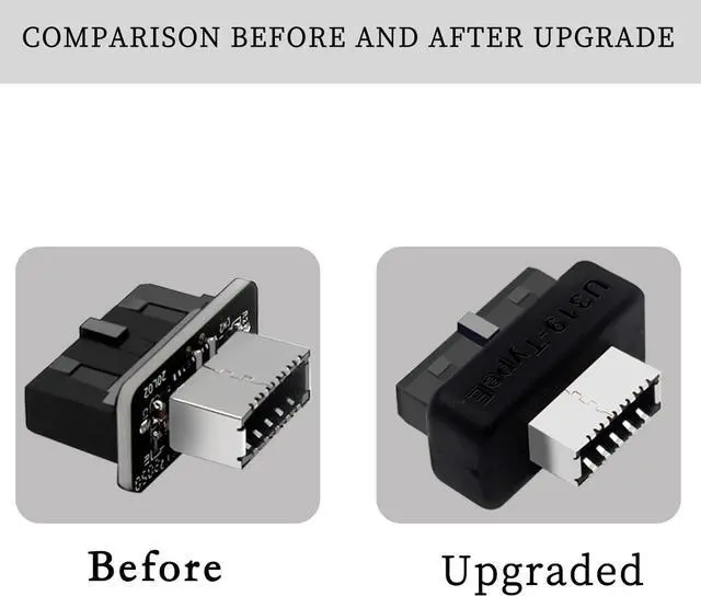 Alt view image 4 of 7 - PH73S+ USB Front Panel Adapter 10Gbps Type-E USB 3.0 Front 19PIN to 3.1 USB C Header Support for Motherboard with USB 3.0 USB3.1 19PIN Interface
