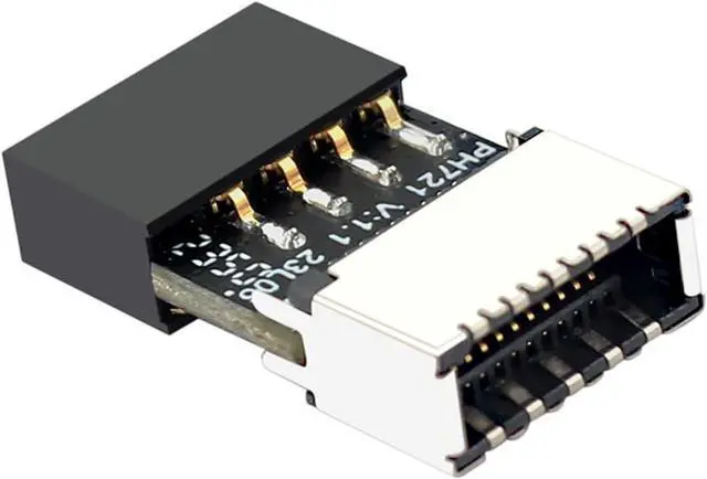 Alt view image 5 of 7 - PH721 Motherboard USB2.0 9PIN to Type-E Adapter Male to Famale Connector USB C Front Panel Socket (6Pcs)
