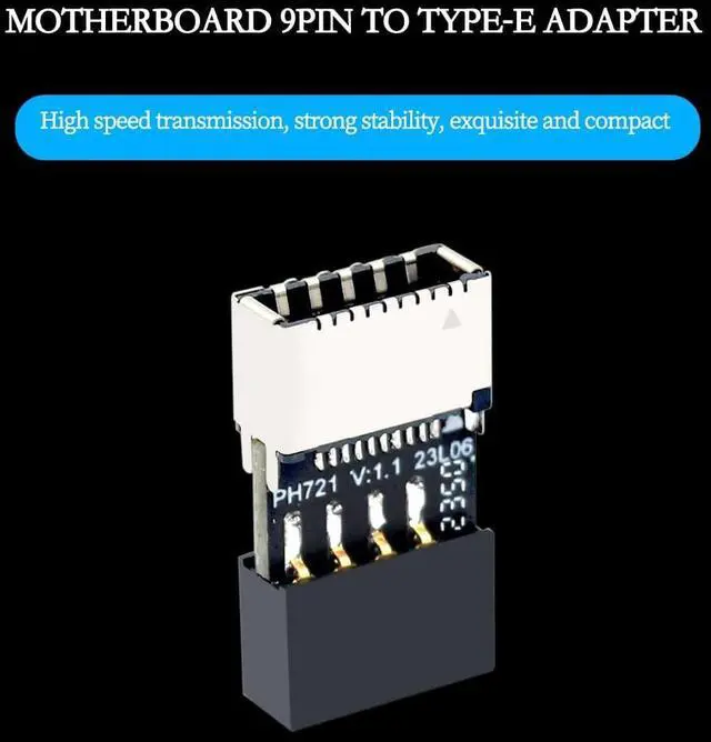Alt view image 2 of 7 - PH721 Motherboard USB2.0 9PIN to Type-E Adapter Male to Famale Connector USB C Front Panel Socket (6Pcs)