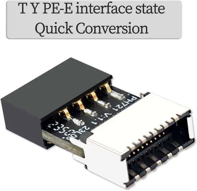 Alt view image 3 of 7 - PH721 Motherboard USB2.0 9PIN to Type-E Adapter Male to Famale Connector USB C Front Panel Socket (6Pcs)
