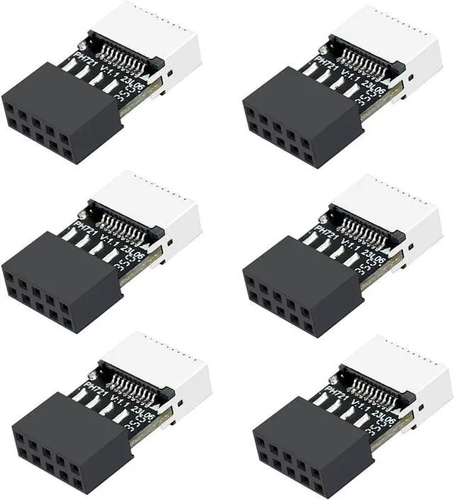 Main image of PH721 Motherboard USB2.0 9PIN to Type-E Adapter Male to Famale Connector USB C Front Panel Socket (6Pcs)