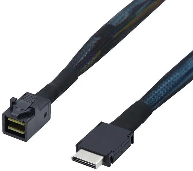 Main image of PCIe Oculink SFF-8611 4i to Mini SAS SFF-8643 Internal Server Cable \u2013 12Gbps High-Speed Data Transmission | 32AWG (19.68, Inches)