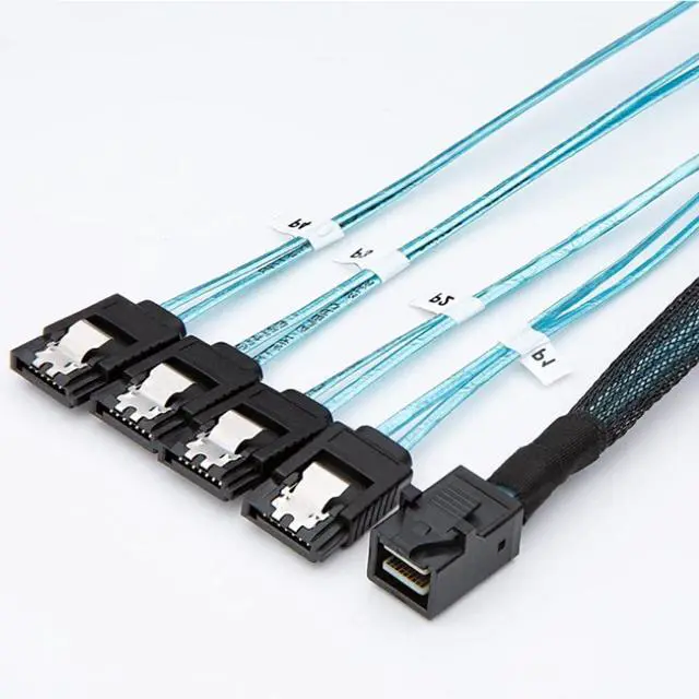 Alt view image 2 of 5 - Mini SAS HD SFF-8643 to 4 x SATA 7P Female High-Speed Internal Server Cable (19.68, Inches)