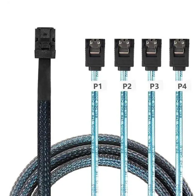 Alt view image 3 of 5 - Mini SAS HD SFF-8643 to 4 x SATA 7P Female High-Speed Internal Server Cable (19.68, Inches)
