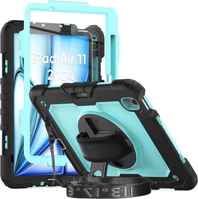 Main image of Case Compatible with iPad Air 11 2025/2024 with Screen Protector Pen Holder | Case for iPad Air 7th/6th Gen 11 inch | Heavy Duty Rugged Protective Cover W/Hand Strap Shoulder Strap