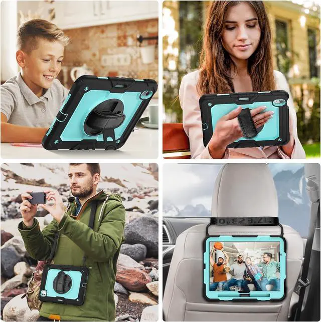 Alt view image 5 of 6 - Case Compatible with iPad Air 11 2025/2024 with Screen Protector Pen Holder | Case for iPad Air 7th/6th Gen 11 inch | Heavy Duty Rugged Protective Cover W/Hand Strap Shoulder Strap