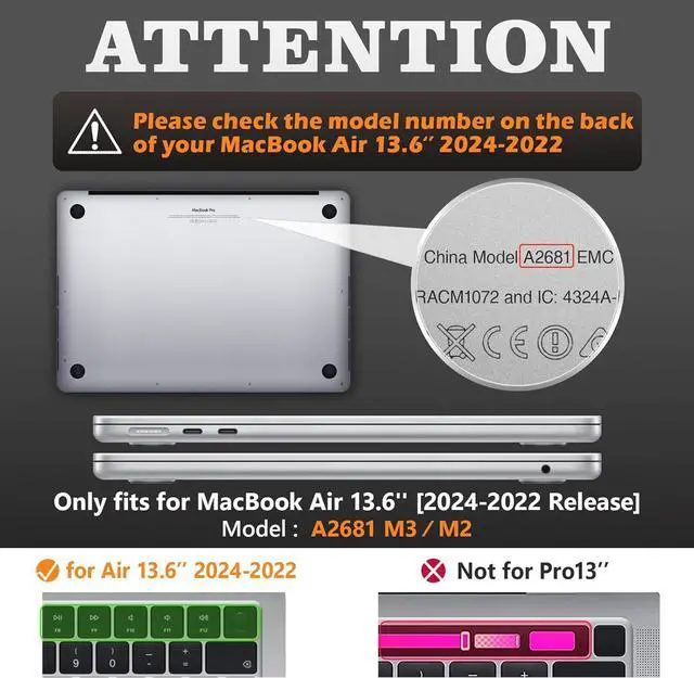 Alt view image 2 of 7 - Case for MacBook Air 13.6 inch (2025-2022)[A3240 M4/ A3113 M3/ A2681 M2], Shock-Absorbing Protection with Folding Stand &Mouse Pad/Bag Case for MacBook Air 13.6'' (Blue)