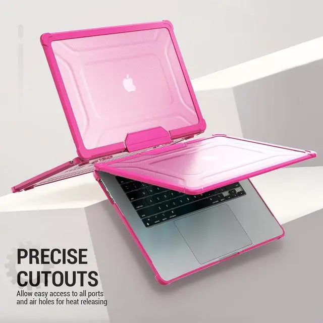Alt view image 6 of 7 - Case for MacBook Air 15 inch 2025-2023 Release A3241 A3114/A2941 M4-M2 Chip, Shock-Absorbing Protection with Folding Stand &Mouse Pad/Bag Case for MacBook Air 15'' (Pink)
