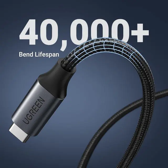 Alt view image 7 of 7 - UGREEN USB C Extension Cable, (1.5Ft/10Gbps/100W), USB C 3.2 Extender Nylon Type C Male to Female Cord Charging&Transfer Compatible with PSVR2/Macbook/iPad Pro/Hub/Magsafe Charger/iPhone-Black