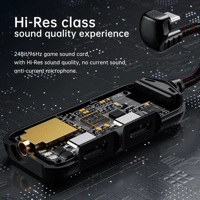 Alt view image 4 of 7 - USB-C 3-in-1 Audio Charging Adapter, Supports 60W PD Fast Charging, High Fidelity 32bit Audio Output, Compatible with iPhone 16/15 Pro Max/Samsung/iPad Pro/Air(GS1-USBC 90°)