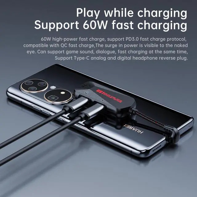 Alt view image 6 of 7 - USB-C 3-in-1 Audio Charging Adapter, Supports 60W PD Fast Charging, High Fidelity 32bit Audio Output, Compatible with iPhone 16/15 Pro Max/Samsung/iPad Pro/Air(GS1-USBC 90°)