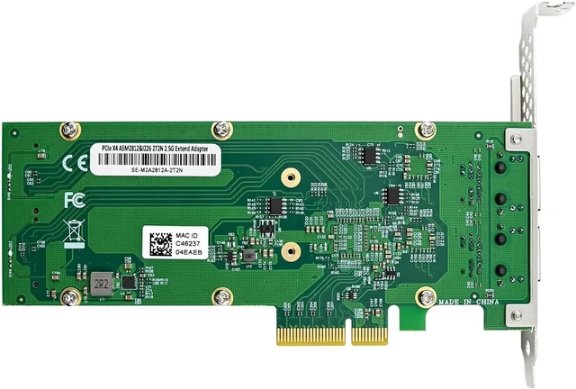 Alt view image 4 of 7 - PCIe 3.1 X4 to Dual 2.5G Network Card+Dual M.2 NVMe PCIe Adapter with Low Profile Bracket Support M.2 (M Key) NVMe SSD 22110/2280 /2260/2242 /2230
