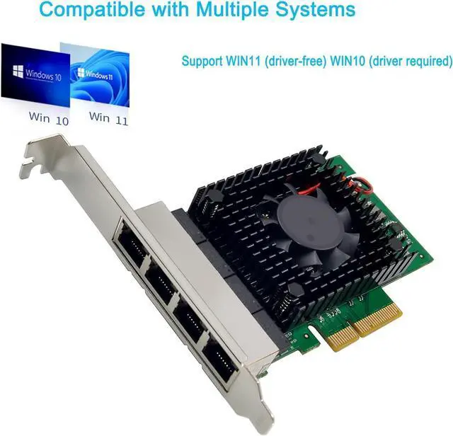 Alt view image 5 of 7 - Quad-Port 2.5 GbE Network Adapter PCIe 3.1 with in-tel I225-V 2500/1000/100Mbps 4-Port PCI Express Giga-bit Ethernet NIC Card RJ45 LAN Controller for Windows 10/11 with Low Profile Bracket