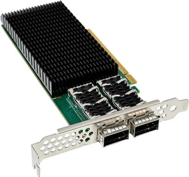 Alt view image 2 of 7 - Dual-QSFP28+ 100G Ethernet Network Adapter,Compare to in-tel E810-CQDA2, with in-tel E810-CAM2 Chip,PCIe 4.0 x16 Ethernet NIC LAN Adapter Support Windows/Server/Linux/VMware