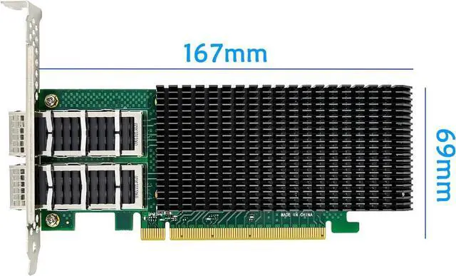 Alt view image 4 of 7 - Dual-QSFP28+ 100G Ethernet Network Adapter,Compare to in-tel E810-CQDA2, with in-tel E810-CAM2 Chip,PCIe 4.0 x16 Ethernet NIC LAN Adapter Support Windows/Server/Linux/VMware