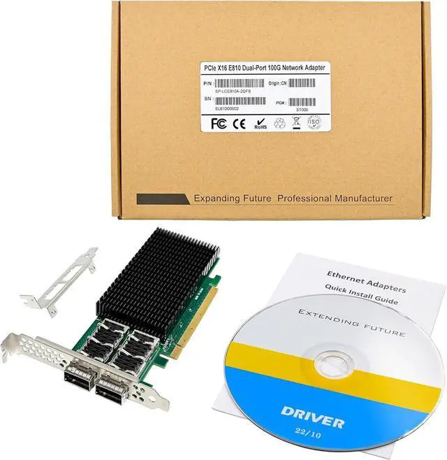 Alt view image 7 of 7 - Dual-QSFP28+ 100G Ethernet Network Adapter,Compare to in-tel E810-CQDA2, with in-tel E810-CAM2 Chip,PCIe 4.0 x16 Ethernet NIC LAN Adapter Support Windows/Server/Linux/VMware