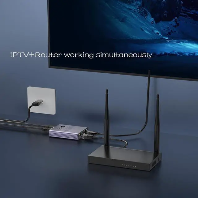 Alt view image 6 of 7 - Gigabit Ethernet Splitter 1 to 2 High Speed, 1000Mbps Internet Splitter 1 in 2 Out, LAN Splitter with USB Power Cable, RJ45 Splitter for Cat5/5e/6/7/8 Cable(2 Devices Simultaneously Networking)