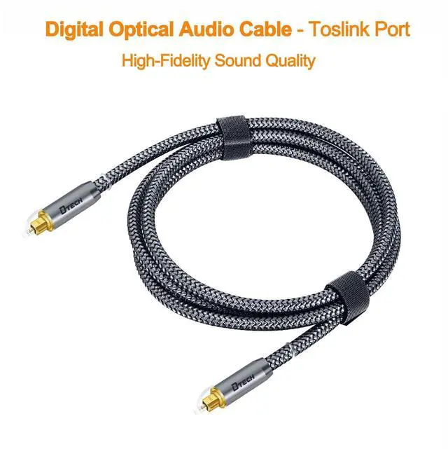 Alt view image 6 of 6 - DTECH Toslink Digital Optical Audio Cable 3ft for Soundbar TV Receiver Home Theater SPDIF 5.1 7.1 Surround Sound System Stereo Speaker DVD CD Xbox/PS4, Copper Shell, Braided Jacket, 3 Feet, Grey