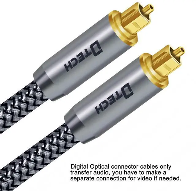 Alt view image 4 of 6 - DTECH Toslink Digital Optical Audio Cable 3ft for Soundbar TV Receiver Home Theater SPDIF 5.1 7.1 Surround Sound System Stereo Speaker DVD CD Xbox/PS4, Copper Shell, Braided Jacket, 3 Feet, Grey