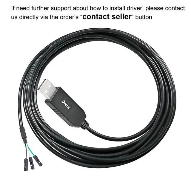 Alt view image 4 of 6 - DTECH 6ft USB to TTL Serial Cable 3.3V 3 Pin TX RX Signal UART Adapter Debug Cord Compatible with Windows 11 10 8 7 Linux MAC OS Genuine FT232RL Chip 3Pin 3v3 2.54mm Dupont Female Header