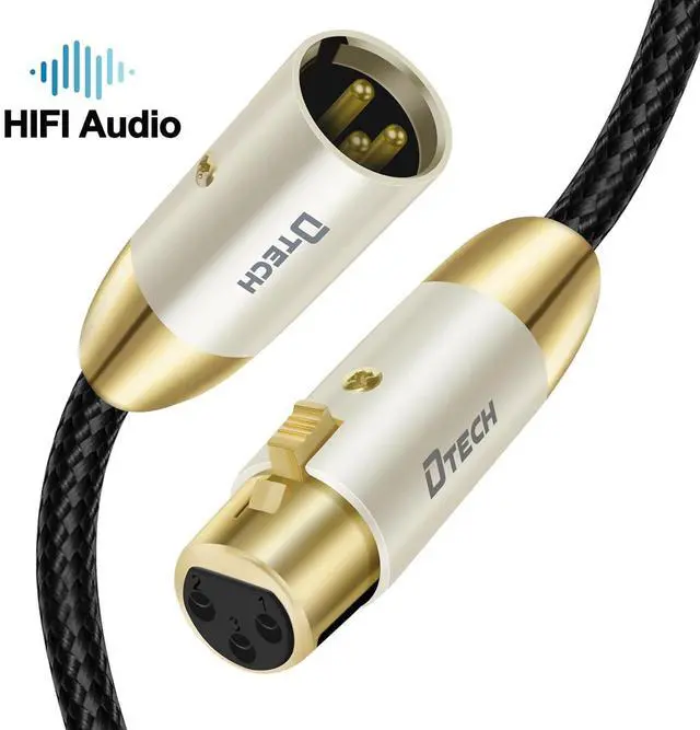 Alt view image 7 of 7 - DTECH 5ft XLR to XLR Microphone Cable Male to Female Balanced Audio Cord for Mic Speaker PA Systems Standard 3 Pin Gold Plated Connectors Nylon Braided Instrument Wire, 5 Feet, Black