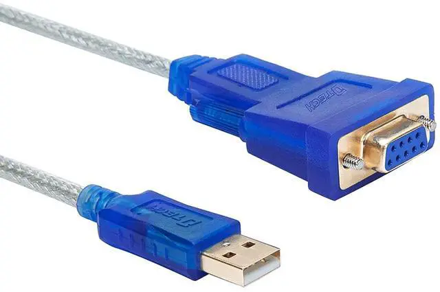 Main image of DTech 3 Feet USB to Serial Female Adapter Cable DB9 RS232 to USB 2.0 Cord with Prolific PL2303 Chip Windows 11 10 8 7 Mac Linux (9 Pin 2 Row Connector RS232C Protocol)