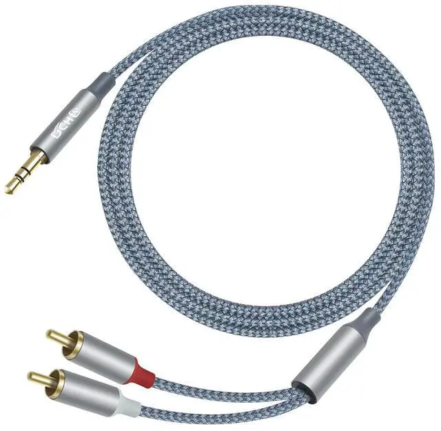 Alt view image 2 of 6 - DCHAV 3.5mm to RCA Audio Cable 4ft 2 Male RCA Aux Cord Adapter Headphone Jack Y Splitter for Speaker Stereo Car Subwoofer TV MP3 Laptop Amplifier with Nylon Braided Wire Gold Plated Plug Red White