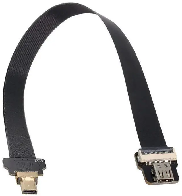 Alt view image 3 of 6 - CY Micro HDMI to Micro HDMI Cable CYFPV Micro HDMI Male to Micro HDMI Female Extension FPC Flat Cable 1080P for FPV HDTV Multicopter Aerial Photography