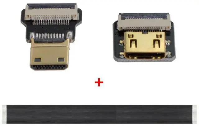 Alt view image 4 of 6 - Mini HDMI to Mini HDMI Cable CYFPV 20cm Male to Female Extension FPC Flat Cable 1080P for FPV HDTV Multicopter Aerial Photography