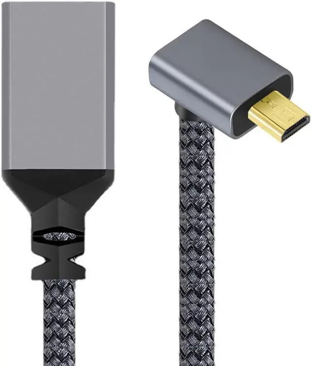 Main image of CY Micro HDMI to HDMI Cable,Micro HDMI 1.4 Male to HDMI Female 4K Extension Cable 90 Degree UP Angled
