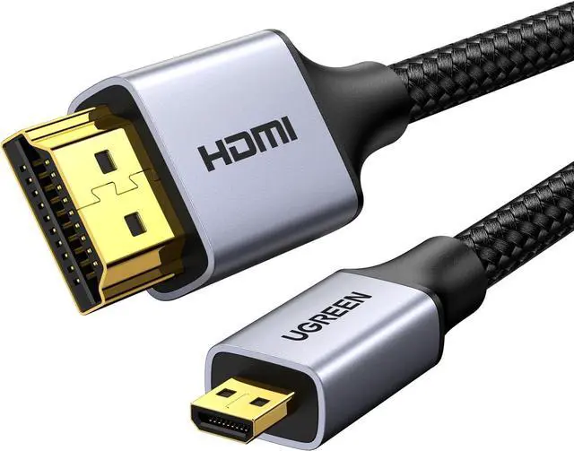 Main image of 4K Micro HDMI to HDMI Cable 6.6FT Aluminum Shell Braided 18Gbps 4K 60Hz HDR 3D ARC Compatible with GoPro Hero 7 6 5 Raspberry Pi 5 Portable Monitor Camera Nikon Yoga 3 Pro
