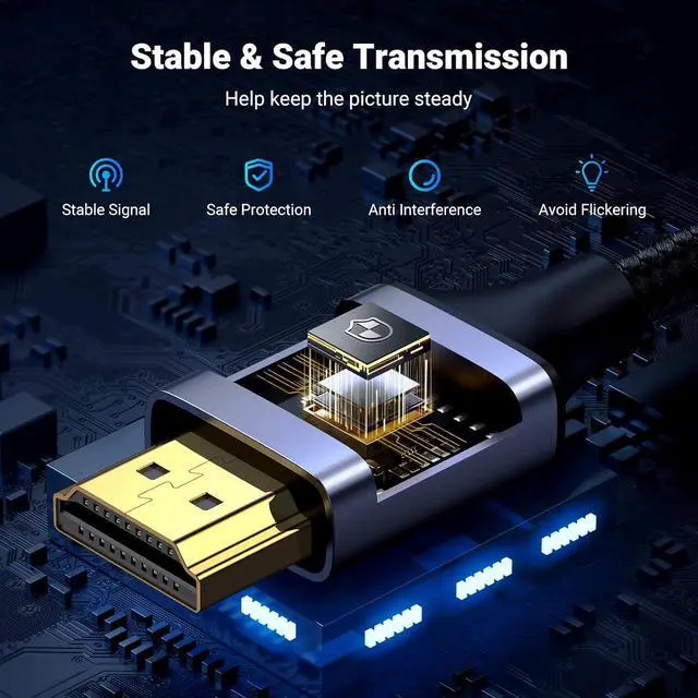 Alt view image 5 of 7 - 4K Micro HDMI to HDMI Cable 6.6FT Aluminum Shell Braided 18Gbps 4K 60Hz HDR 3D ARC Compatible with GoPro Hero 7 6 5 Raspberry Pi 5 Portable Monitor Camera Nikon Yoga 3 Pro