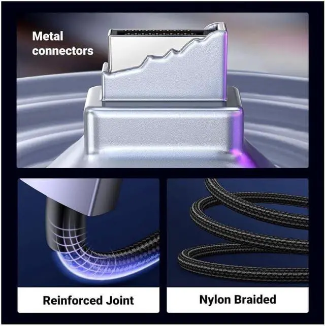Alt view image 2 of 7 - UGREEN DisplayPort Cable 2.1 [VESA Certified] DP2.0 40Gbps Support 16K@30Hz 8K@240Hz 4K@240Hz HDR, HDCP, DSC 1.2a, Braided Display Port Cable Cord Compatible FreeSync G-Sync Video Card Monitor, 3.3FT