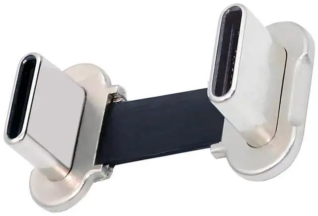 Main image of 0.78Inch USB C Short Flat Cable, USB 2.0 Type C Dual 90 Degree Angled PD 65W Fast Charge Data Extension Cable for Power Bank